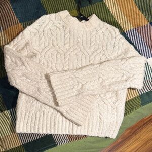 H&M Cream Cable Knit Turtleneck Sweater